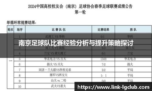 南京足球队比赛经验分析与提升策略探讨